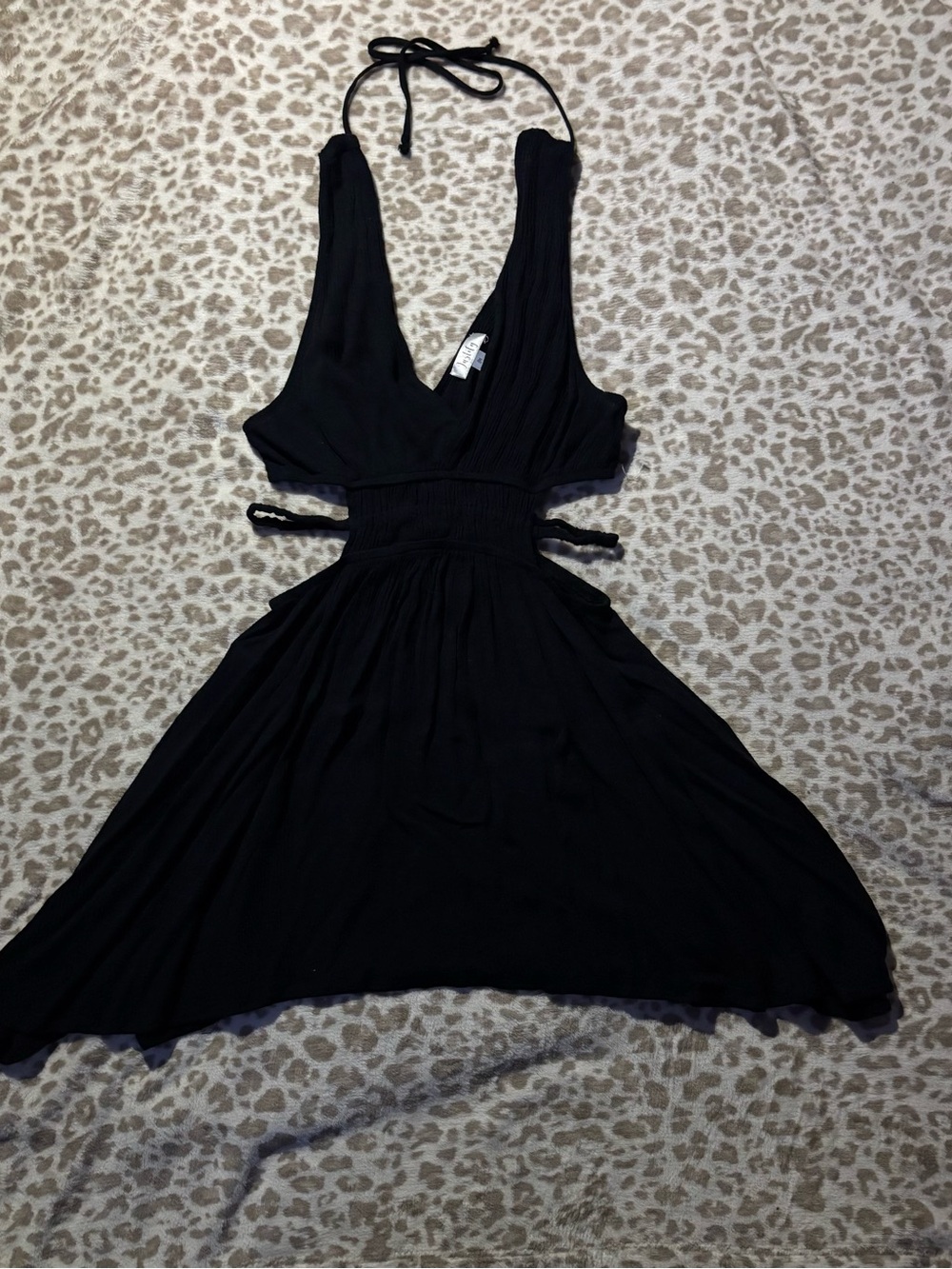 Justify Black Halter Backless A-Line Dress